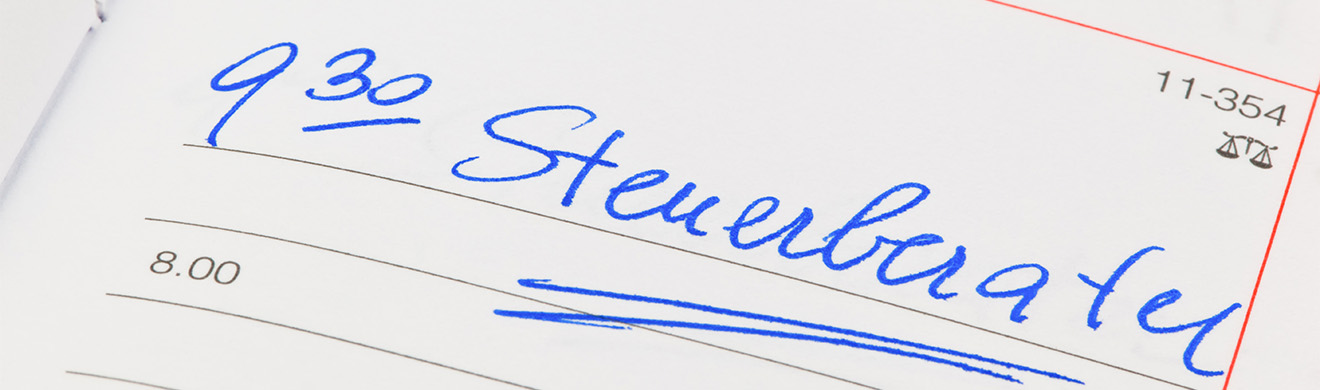 Kalendereintrag eines Mandanten, symbolisiert Terminplanung und professionelle klassische Steuerberatung in Brilon für Unternehmen und Privatkunden.